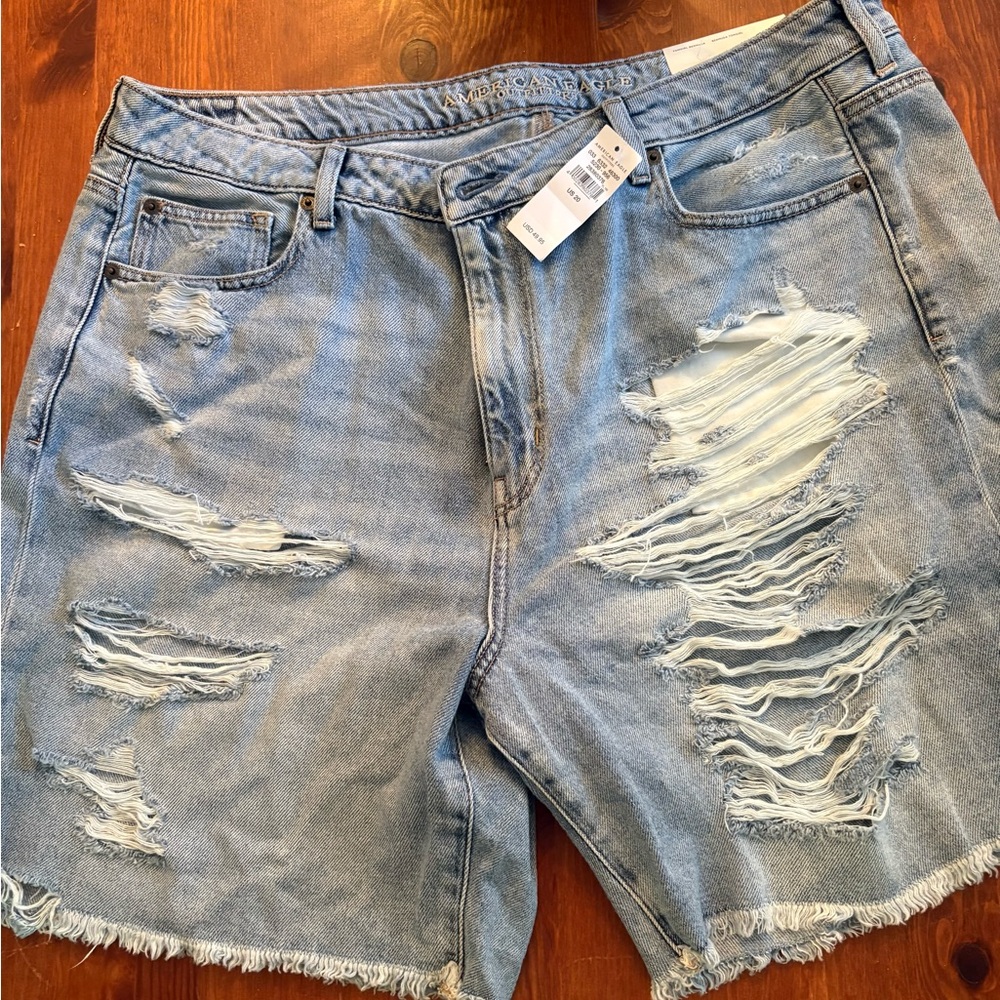 American Eagle Outfitters Blue Bermuda Shorts Distressed Style